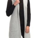 Tahari  Gray Wool Blend Open Front Hooded Sleeveless Cardigan Size Medium Photo 9