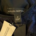 Banana Republic  NWT size 4 navy blue and black fit flare dress, lace on outer la Photo 4