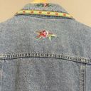 Bill Blass  Vintage Jean Jacket Embellished Ribbon Embroidery Y2K Girlie Roses Sm Photo 7