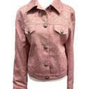 Vintage Y2K Casual Corner Pale Pink Damask Button Front Jeans Jacket Size 12 Photo 9