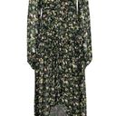 Rococo  Sand Black & Multicolor Floral Print High-Low Maxi Dress Gold Pinstripe S Photo 13