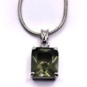 Solitaire New Women’s Silver olive green cubic zirconia  necklace Photo 0