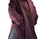 Max Mara  burgundy virgin wool longline peacoat coat size 10 Photo 6