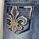 Miss Me  Jeans Rhinestone Fleur De Lis Light Bermuda Denim Boot‎ cut Sz 31 Photo 6