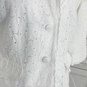 Dress Barn  Eyelet Linen Blazer Jacket White Medium Cottagecore Photo 6