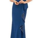 Carmen Marc Valvo  Infusion Off-the-Shoulder Ruffle Gown with Sequin Details Sz 8 Photo 0