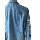 Jessica London  Denim White Floral Embroidered Tunic Length Button Down Size 16W Photo 8