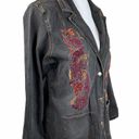 Denim & Co . Embroidered Jean Jacket, Faded Black, Large Photo 2