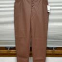 Bar III  NWT Clove Spice Faux-Leather High Waist Button-Fly Ankle Pants Size 6 Photo 1