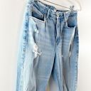 Good American  The Weekender Girlfriend Distressed Slim Jeans Light Wash Blue 4 Photo 9