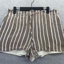 BCBGMAXAZRIA BCBG Women's Shorts Striped Brown Size Medium Lined Drawstring Photo 0