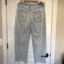 American Eagle Highest Rise 90s Boyfriend Jeans Cotton‎ Denim Size 14 Distressed Photo 4