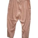 J.Jill  Pants Women's XL Linen Pull-On Pink Wide Leg Cropped Flat Front Elastic Photo 3