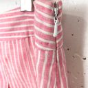 Brooks Brothers  Womens Linen Pleated A-Line Skirt Pink White Stripe Size 10 Photo 9