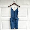 J Brand Dress Carmela Blue Denim Button Front Released Hem Medium  Womens Photo 2