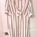 Jessica Simpson Women’s Striped V-Neck Puff Sleeve Mini Dress Photo 3