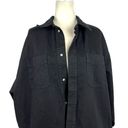 Good American  Black Denim Shacket Jacket Oversized Size 1/2 Minimalist GWS999P Photo 1