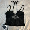 Tiger Mist Tobias Top  Black Small, Lace Halter Tank Top, Crop, Adjustable Straps Photo 7