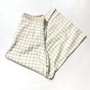 Anthropologie Elevenses Neutrl Grid Embroidered Waist Wide Leg Cropped Pants Photo 0