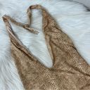 Urban Outfitters NWT  Plunge Neckline Snakeskin One Piece Swimsuit Size L Photo 3