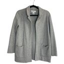 Magaschoni  Gray Wool Blend Knit Open Front Cardigan Sweater Photo 0