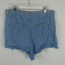 Pretty Little Thing  Light Wash Cutoff Denim Shorts Frayed 5 Pocket Jean High Rise Photo 6