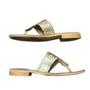 Jack Rogers  Original Jacks Flat Gold / Platinum Size 6 Photo 7