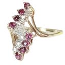 Ruby Garnet or Maybe  + Diamond 10K 10KT Yellow Gold Ring Sz 6 Photo 2