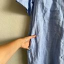 Everlane  The Linen Shirt Dress Light Blue Button Down Short Sleeve Womens Medium Photo 4