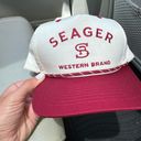 Seager Snapback Trucker Hat Maroon And Cream Red Photo 5