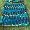 infinity Handmade Crochet  Scarf and Beanie Hat Teal Stripe Photo 3