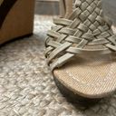 Bucco Alamea Woven Cream Wedge Sandal Heels Size 7 Photo 6