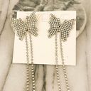 Rhinestone Crystal Butterfly Earrings Large Dangle Drop Statement Twelve NWT Photo 1