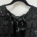 Just Me  by NY & Co black fit and flare lace dress with bow closure size medium Photo 4