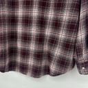 Old Navy  Flannel Boyfriend Shirt Maroon Plaid Oversized Button Up Size XL Tall Photo 7