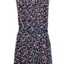 Joie  Halsette Dress 100% Silk Floral Pleated Blouson Lined Boat neck Navy Size M Photo 3