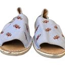 Coach  Lydia Chambray Blue Lobster Embroidered Peep Toe Flats Loafers Women's 8 Photo 5