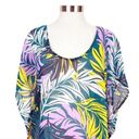 Beach Club Palisades  Womens Tropical Green Printed Pullover Swim Cover-Up Size L Photo 1