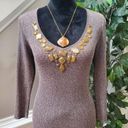 August Silk  Women's Brown Scoop Neck Long Sleeve Pullover Knit Sweater Size PL Photo 10