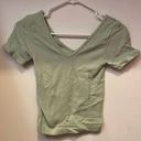 Aura Green V Neck Top Photo 0