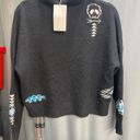 360 Cashmere  Swaeter Women's XS Gray Knit Skull Live Forever 100% Cashmere B98 Photo 1