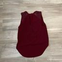 Alya  Burgundy Lace Hi-Low Flowy V-Neck Sleeveless Blouse - Size Small Photo 5