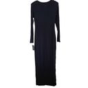 Klassy Network  Crew Neck Long Sleeve Ribbed Maxi Dress Black Size Medium Photo 2