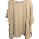 J.Jill  M/L Poncho Style Sweater Airy Lagenlook Top 100% Linen Beige Photo 0