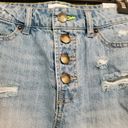 Bongo  light wash denim skirt distressed button zip Photo 2