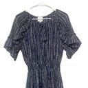 MISA Los Angeles  Patricia High/Low Midi Dress Navy Blue and White Size Medium M Photo 6