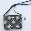 Anne Klein NWT  Black Faux Leather White Polka Dot Accordion Style Crossbody Bag Photo 0