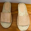 Bebe Wineva Womens 7. Nude Tan Logo Espadrille Flats Slides Sandals Shoes New Photo 3