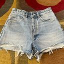 ZARA Acid Wash Light Wash High Waisted Frayed Denim Jean Shorts Women’s Size 4 Photo 0