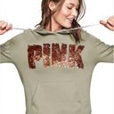 PINK - Victoria's Secret VS Pink Sage & Rose Gold Bling Hoodie Photo 0